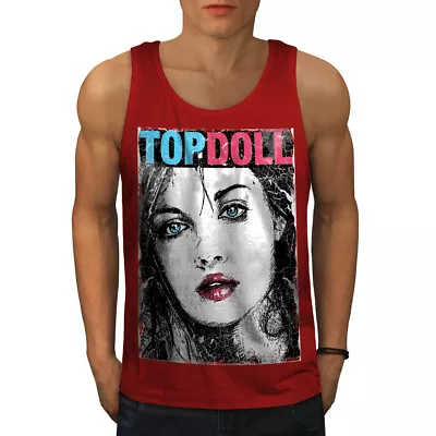 Buy Wellcoda Girl Top Doll Face Mens Tank Top, Beauty Active Sports Shirt • 19.99£