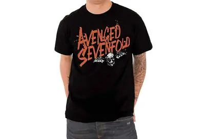 Buy Avenged Sevenfold - Orange Splatter Bat Official Men's Short Sleeve T-Shirt • 14.99£