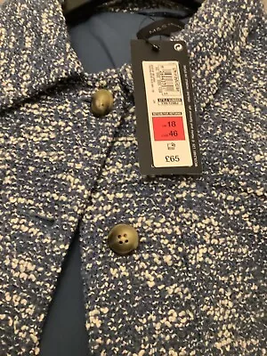 Buy Marks And Spencer Blue Mix Boucle Trucker Jacket Size 18 Bnwt • 12.99£