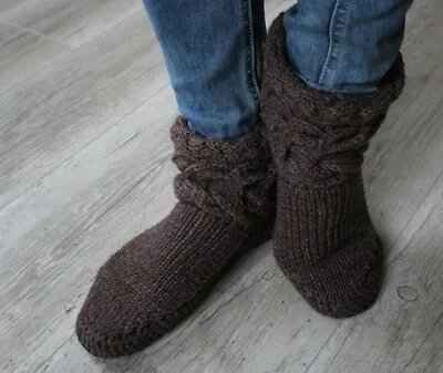 Buy Ugg Slippers, Women's Shoes, Knitted Socks, Knitted Ugg Shoes With Felt Soles  • 42.52£