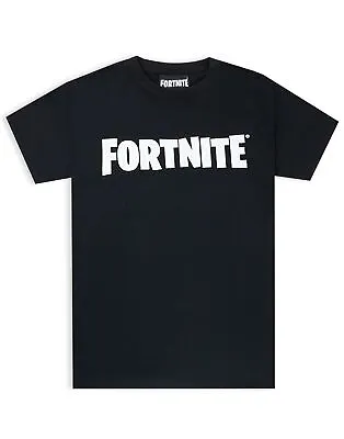 Buy Fortnite Logo Boys T-shirt Black Short Sleeved Gamer  Top • 10.95£