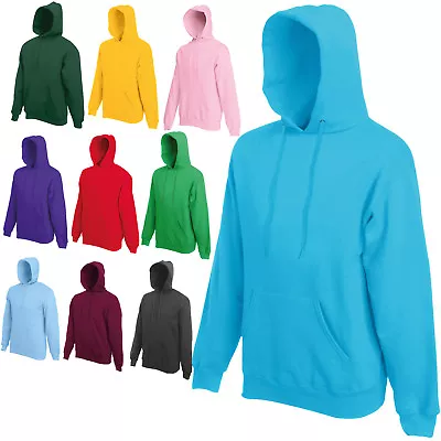 Buy Fruit Of The Loom Classic Unisex Hooded Sweat Top Hoodie Sweater Jumper Ss224 • 17.29£