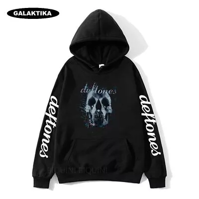 Buy Deftones Skull Black Band Hoodie, Punk Hip Hop Sweatshirt | Official Merchandise • 20.90£