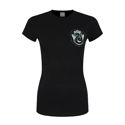 Buy Officially Licensed Harry Potter House Slytherin Womens Black T-Shirt • 15.95£