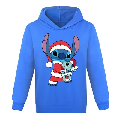 Buy Kids Lilo And Stitch Christmas Hoodies Jumper Sweatshirt Long Sleeve Pullover UK • 7.99£