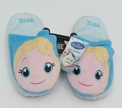 Buy Disney Blue Frozen Elsa Soft Slippers Elsa Flaps As You Walk Size 38 Brand New • 7.50£