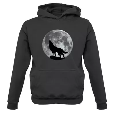 Buy Wolf Moon Silhouette - Kids Hoodie Werewolf Direwolf Animal Love Howl • 16.95£