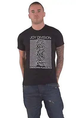 Buy Joy Division T Shirt Unknown Pleasures White On Black Logo Official Mens Black • 15.95£