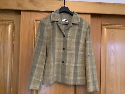 Buy Gerry Weber Jacket. Beautifully Soft, Warm, Stylish Wool Jacket. Green And Cream • 5£
