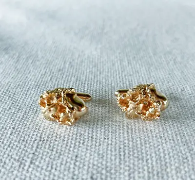 Buy Vintage 1950s Gold-Tone Cufflinks - Gold Nugget Style - Estate Costume Jewelry • 11.66£