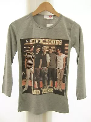 Buy Girls Boy Band   Live Young & Free   Long Sleeved Grey Jersey Top Size 11-12 Yrs • 1.99£