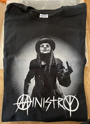 Buy MINISTRY Two Sided T-SHIRT - AL JOURGENSEN Giving The Middle Finger Size 2XL New • 141.75£