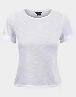 Buy Top T-Shirt White Ladies Slub T Shirt Plus Sizes 16 - 22 • 7.99£