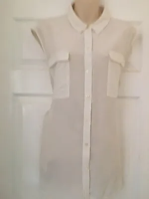 Buy Jaeger Beautiful Silk Sleeveless Shirt In Ivory Pristine • 32£