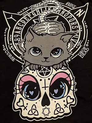 Buy Cupcake Cult T-shirt Size M Skelton Cat Ouija Cute Spooky Emo Scene Alternative  • 10£
