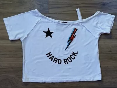 Buy Girls Womens HARD ROCK Cropped T-shirt Top - Size S - VGC • 3.99£