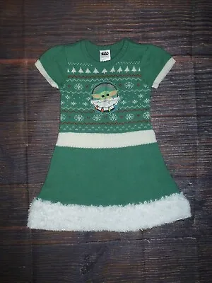 Buy Grogu Baby Yoda Mandalorioan Star Wars Short Sleeve Christmas Sweater Dress 6 • 6.40£