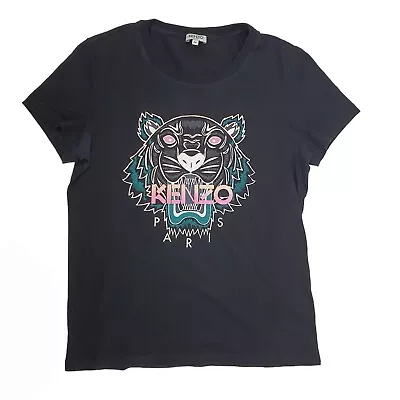 Buy Kenzo Paris Tiger Print T-shirt Size M Medium Black Cotton Tee Top Short Sleeves • 22.99£