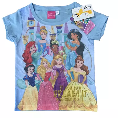 Buy Baby Girls Disney Princess T-Shirt Top Belle Ariel Cinderella Age 18-24 Months • 4.75£