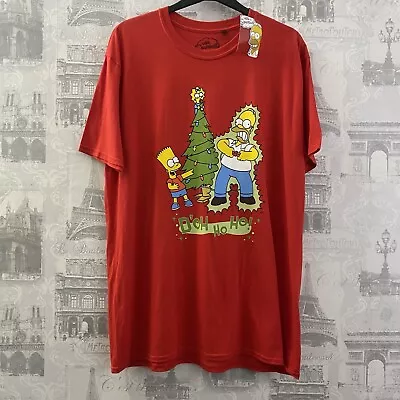 Buy Official The Simpsons Christmas T Shirt / Bnwt/ Size XXL / Red • 12.99£