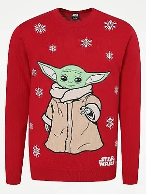 Buy Star Wars Yoda The Mandalorian The Child Red Christmas Jumper Size Small NEW • 36.99£