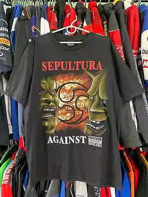 Buy Vintage Sepultura Against Explicit Lyrics Tee Shirt Men's Size M • 41.99£