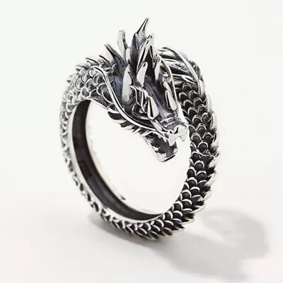 Buy Vintage Dragon Adjustable Ring 925 Sterling Silver Plt Women Men Jewellery Gift • 2.99£