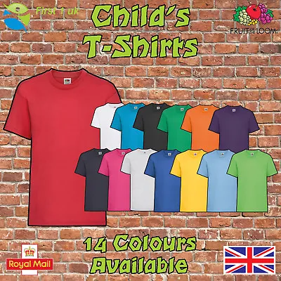 Buy Fruit Of The Loom Kids Plain T Shirts Children's Youth T-Shirts Childs Tee Shirt • 4.25£