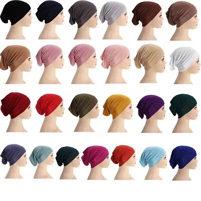 Buy Women Ladies Under Scarf Hijab TUBE BACK Bone BONNET Cap 40 Colours Stretchable • 2.99£