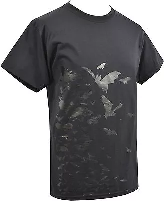 Buy Mens Black T-shirt Flock Of Vampire Bats Whitby Goth Dracula Horror S - 5xl • 18.50£