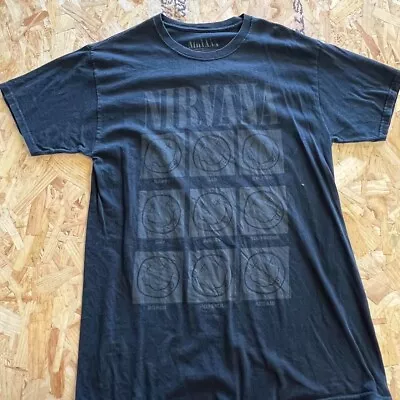 Buy Nirvana T Shirt Medium M Navy Blue Mens Graphic Band Music • 8.99£