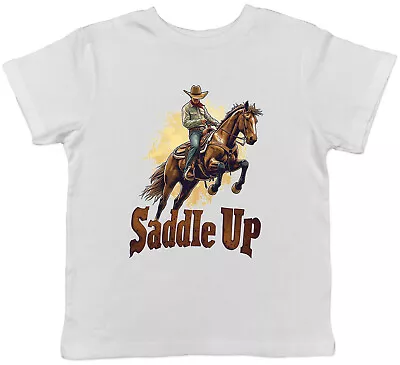 Buy Cowboy Horse Kids T-Shirt Wild West Saddle Up Childrens Boys Girls Gift • 5.99£