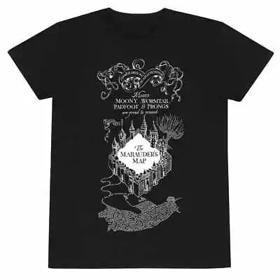 Buy Harry Potter - Marauders Map Unisex Black T-Shirt Large - Large - Un - K777z • 13.09£
