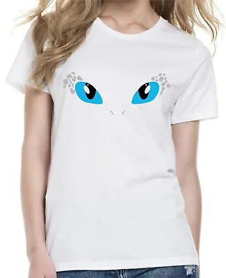 Buy HOW TO TRAIN YOUR DRAGON Inspired LIGHT FURY T-shirt. Womens Cut And Kids   • 12.99£