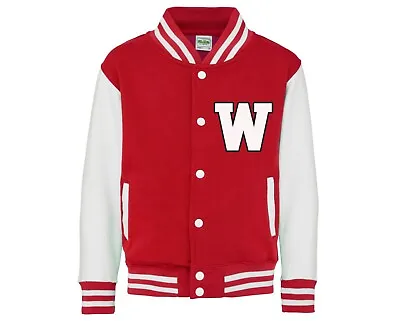 Buy Adults  W  Red & White Letterman Varsity Jacket Printed Initial College Baseball • 20.40£