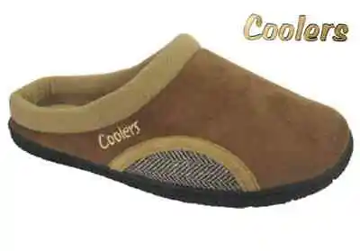 Buy Mens Coolers Slippers Fleece Lined Casual Warm Slip On Mules Winter Fur Uk Sizes • 9.48£