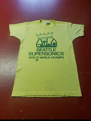 Buy Vintage Seattle Supersonics Youth T-Shirt Ylw XL 1979 World Champs, U.S.A.  • 27.56£