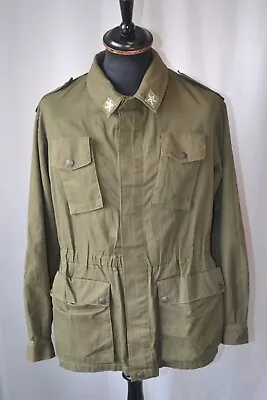 Buy Vtg Italian Green Olive Army Field Jacket Size Medium Mod Indie • 18.39£
