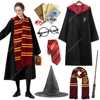 Buy Set Of 6 Gryffindor Harry Potter Costume Robe Cloak Magic Wand Glasses Hat Scarf • 8.59£