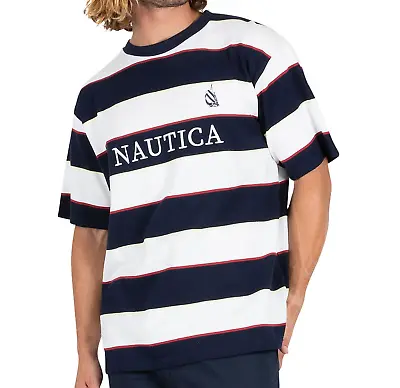 Buy Nautica Mens Oversized Striped T-Shirt Size Large (New) • 30.96£