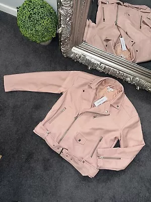 Buy Topshop Pink Faux Leather Oversized Jacket Size 6 • 25£