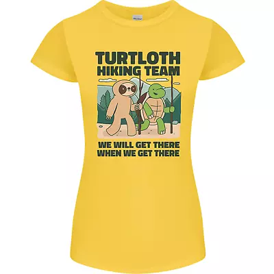 Buy Turtloth Hiking Team Hiking Turtle Sloth Womens Petite Cut T-Shirt • 8.75£