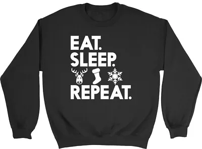 Buy Eat Sleep Christmas Repeat Mens Womens Sweatshirt Jumper • 15.99£