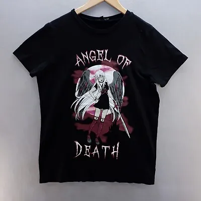 Buy Widow T Shirt Small Black Graphic Print Angel Of Death Short Sleeve Mens • 9.49£