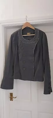Buy Long Tall Sally Grey Military Style Denim Jacket, Size 14 • 12£