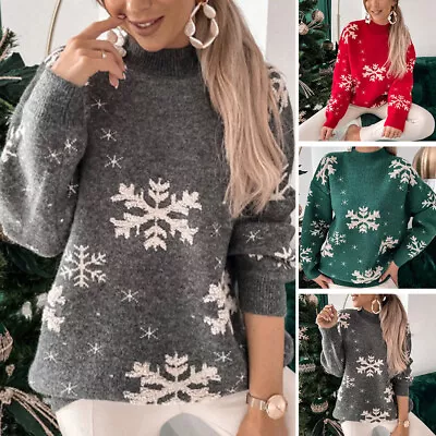Buy Party Christmas Jumper Pullover Novelty Xmas Ladies Women's Knitted Sweater Tops • 24.67£