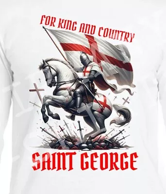 Buy St George's Day Long Sleeve T-Shirt Gift Saint George English Flag England For • 10.99£