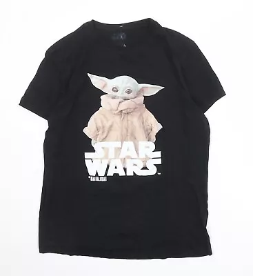 Buy Star Wars Mens Black Cotton T-Shirt Size XL Round Neck - The Mandalorian Baby Yo • 5.25£