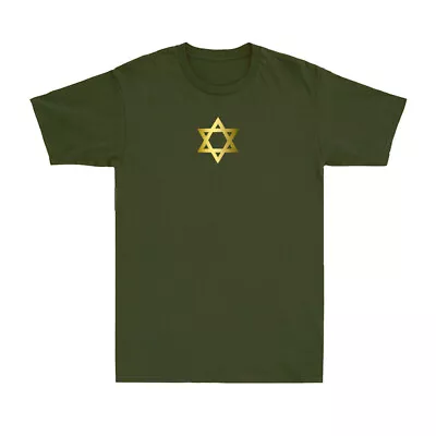 Buy Israel T Shirt Golden Star Of David Patriotic Israeli Army Golden Print T-Shirt • 14.99£
