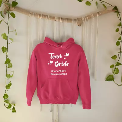 Buy Team Bride Hoodie Your Name City Name Family Friends Benidorm Celebration Gifts • 13.99£
